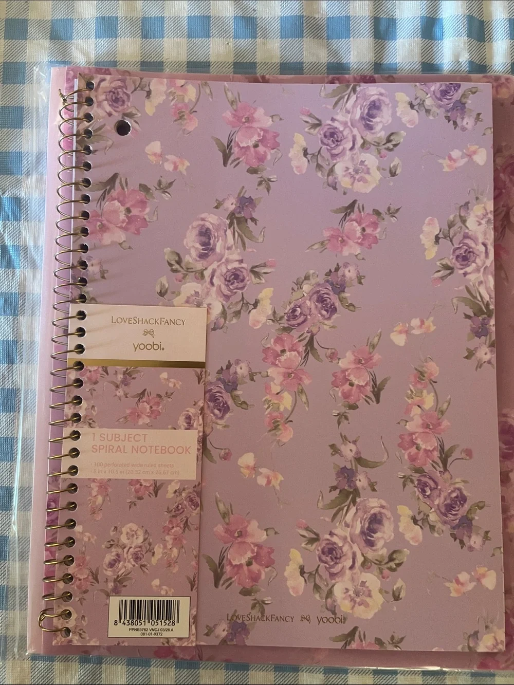 Yoobi Floral Purple Spiral Notebook & Pen Set